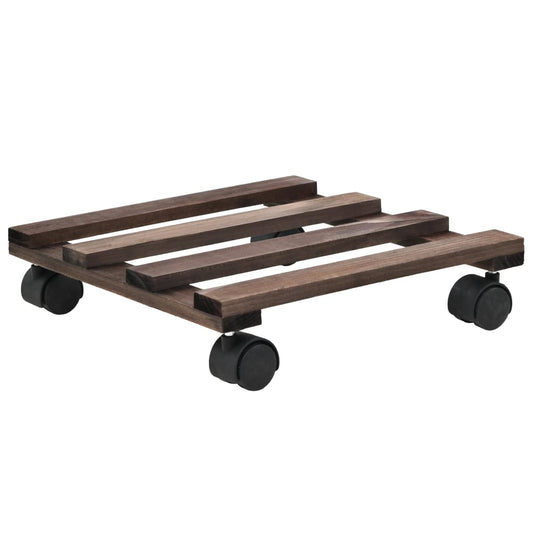 Bases com rodas p/ vasos 4 pcs madeira de cedro 25x25 cm