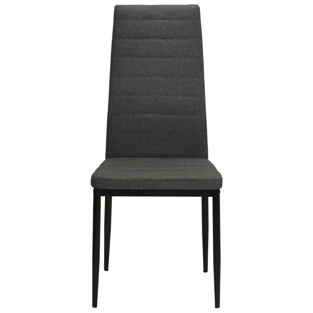 Cadeiras de jantar 2 pcs tecido cinzento-escuro