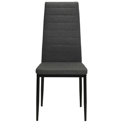 Cadeiras de jantar 2 pcs tecido cinzento-escuro