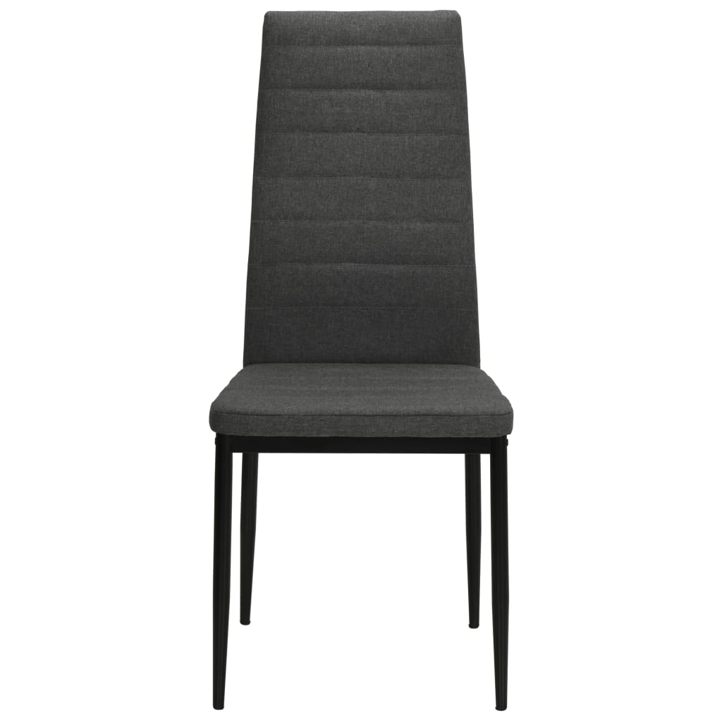 Cadeiras de jantar 4 pcs tecido cinzento-escuro