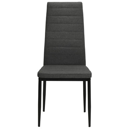 Cadeiras de jantar 4 pcs tecido cinzento-escuro