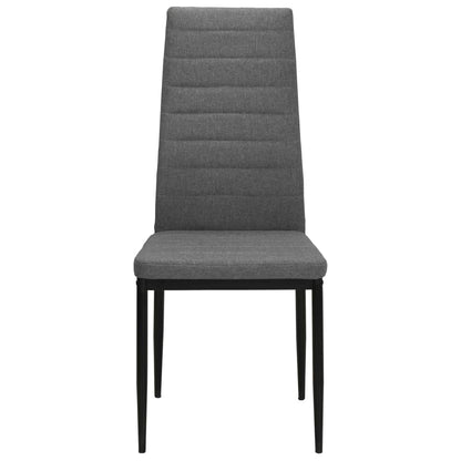 Cadeiras de jantar 2 pcs tecido cinzento-claro