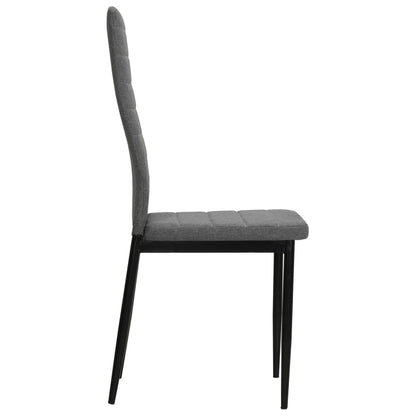 Cadeiras de jantar 2 pcs tecido cinzento-claro
