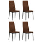 Cadeiras de jantar 4 pcs tecido castanho