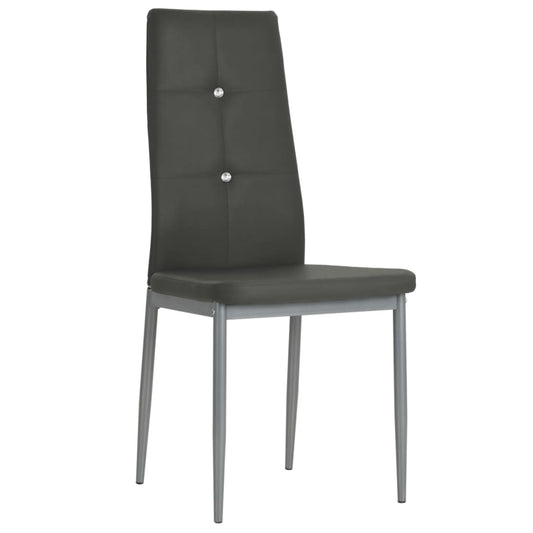 Cadeiras de jantar 2 pcs couro artificial cinzento