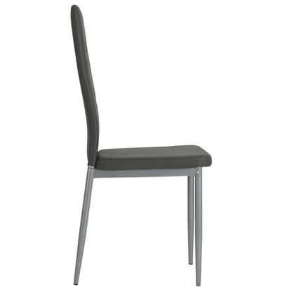 Cadeiras de jantar 2 pcs couro artificial cinzento