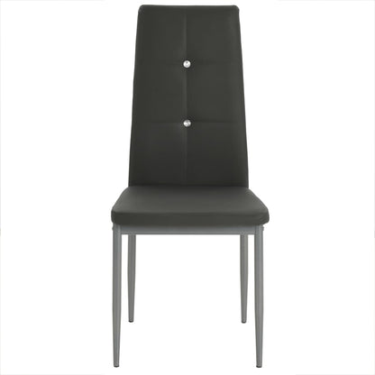 Cadeiras de jantar 2 pcs couro artificial cinzento