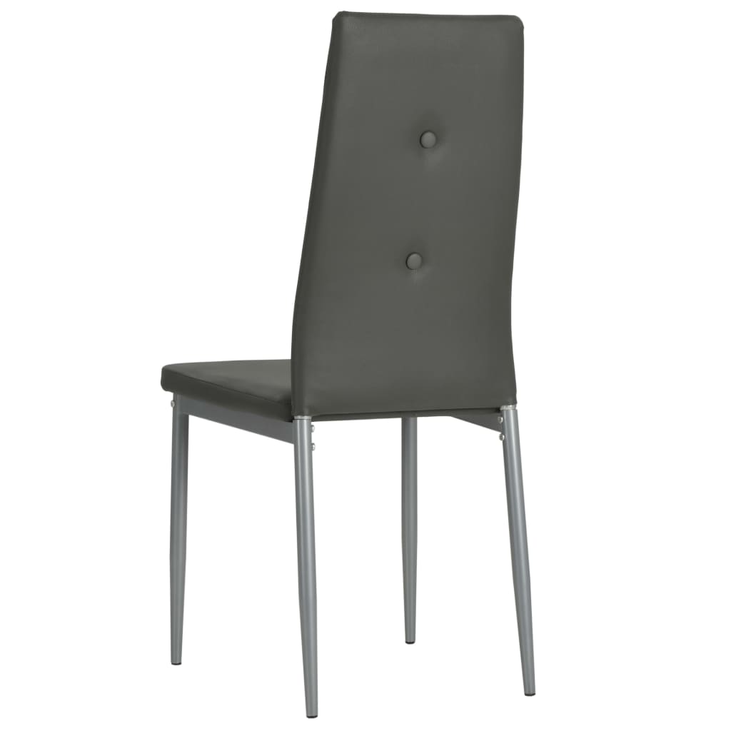 Cadeiras de jantar 2 pcs couro artificial cinzento
