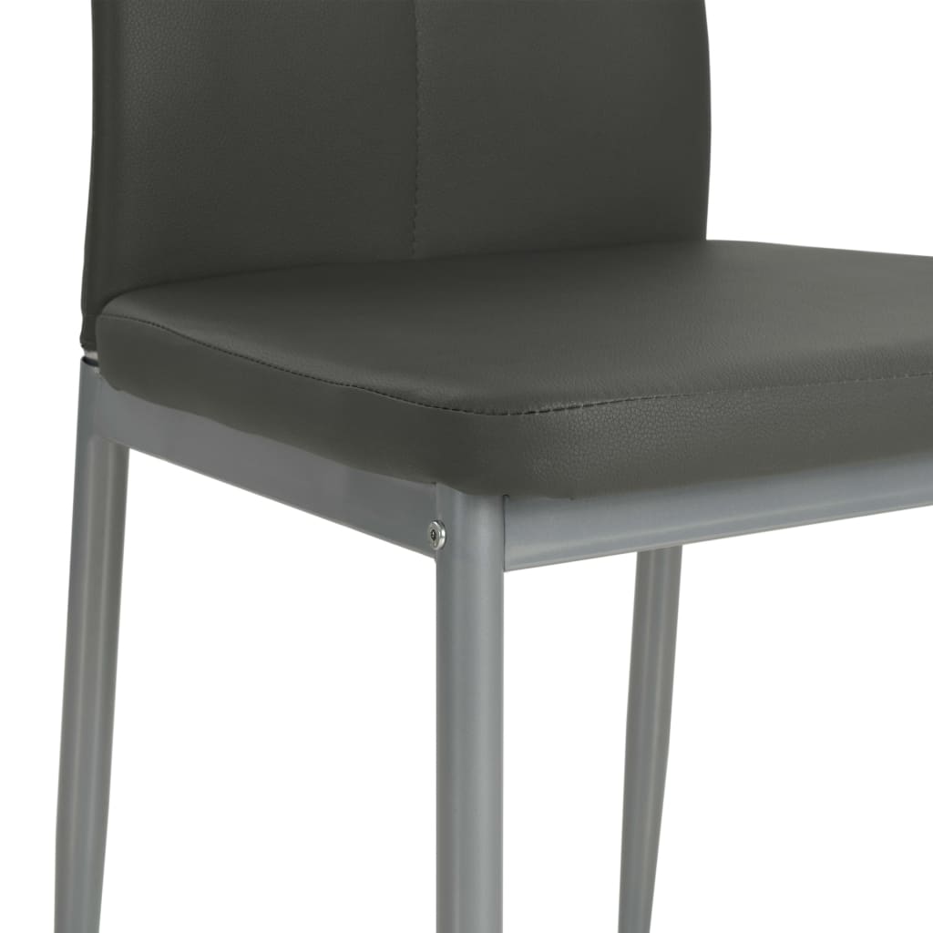 Cadeiras de jantar 2 pcs couro artificial cinzento