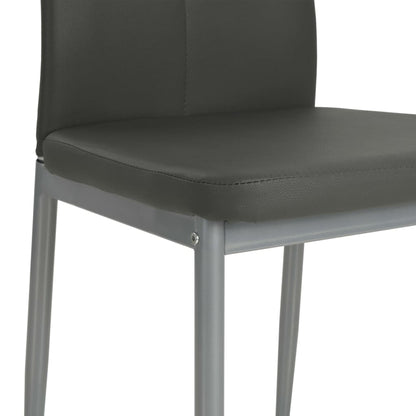 Cadeiras de jantar 2 pcs couro artificial cinzento