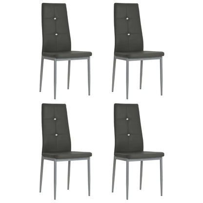 Cadeiras de jantar 4 pcs couro artificial cinzento