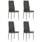 Cadeiras de jantar 4 pcs couro artificial cinzento