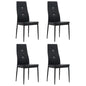 Cadeiras de jantar 4 pcs couro artificial preto