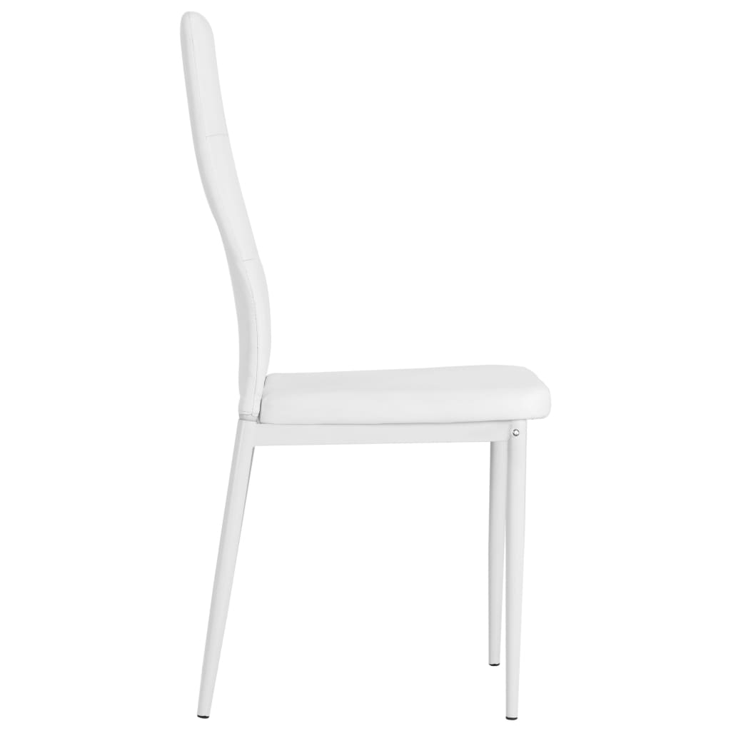Cadeiras de jantar 2 pcs couro artificial branco