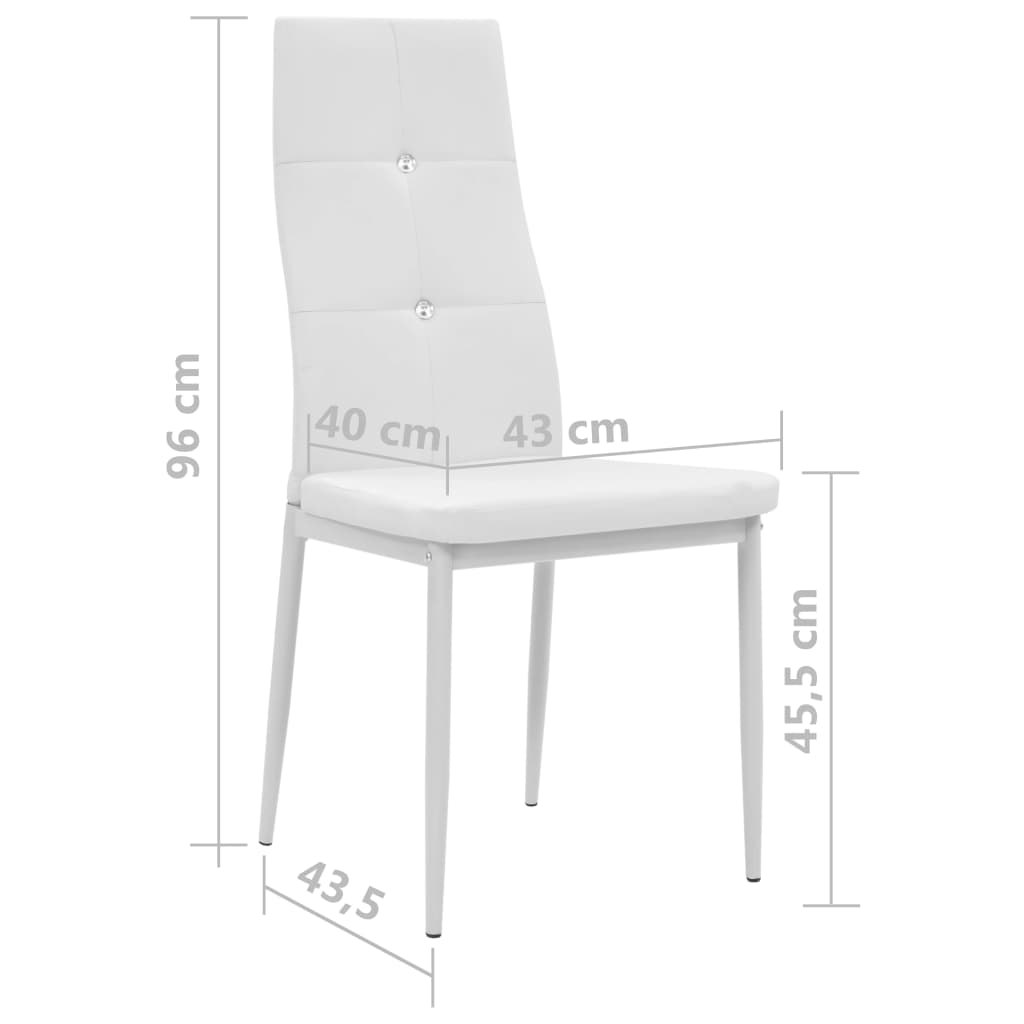 Cadeiras de jantar 2 pcs couro artificial branco