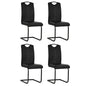 Cadeiras de jantar cantilever 4 pcs couro artificial preto
