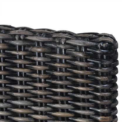 Cadeiras de jantar 2 pcs vime Kubu preto + madeira mogno