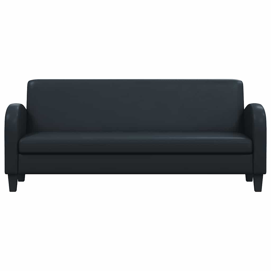 Conjunto de sofás 2 pcs couro artificial preto