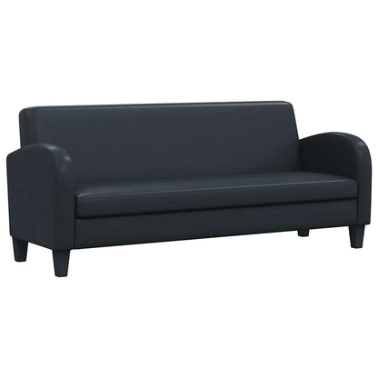 Conjunto de sofás 2 pcs couro artificial preto