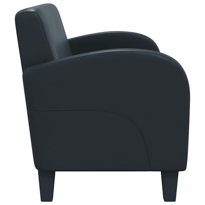 Conjunto de sofás 2 pcs couro artificial preto