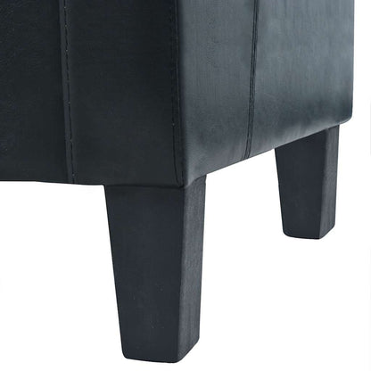 Conjunto de sofás 2 pcs couro artificial preto