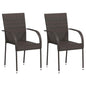 Cadeiras de exterior empilháveis 2 pcs vime PE castanho