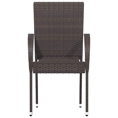 Cadeiras de exterior empilháveis 2 pcs vime PE castanho