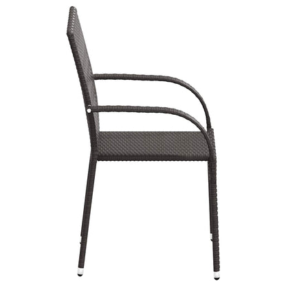 Cadeiras de exterior empilháveis 2 pcs vime PE castanho