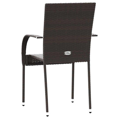 Cadeiras de exterior empilháveis 2 pcs vime PE castanho
