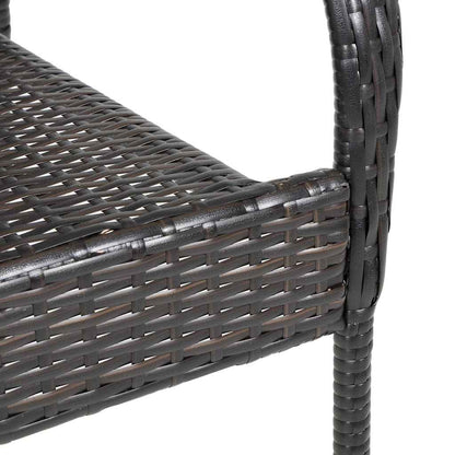 Cadeiras de exterior empilháveis 2 pcs vime PE castanho