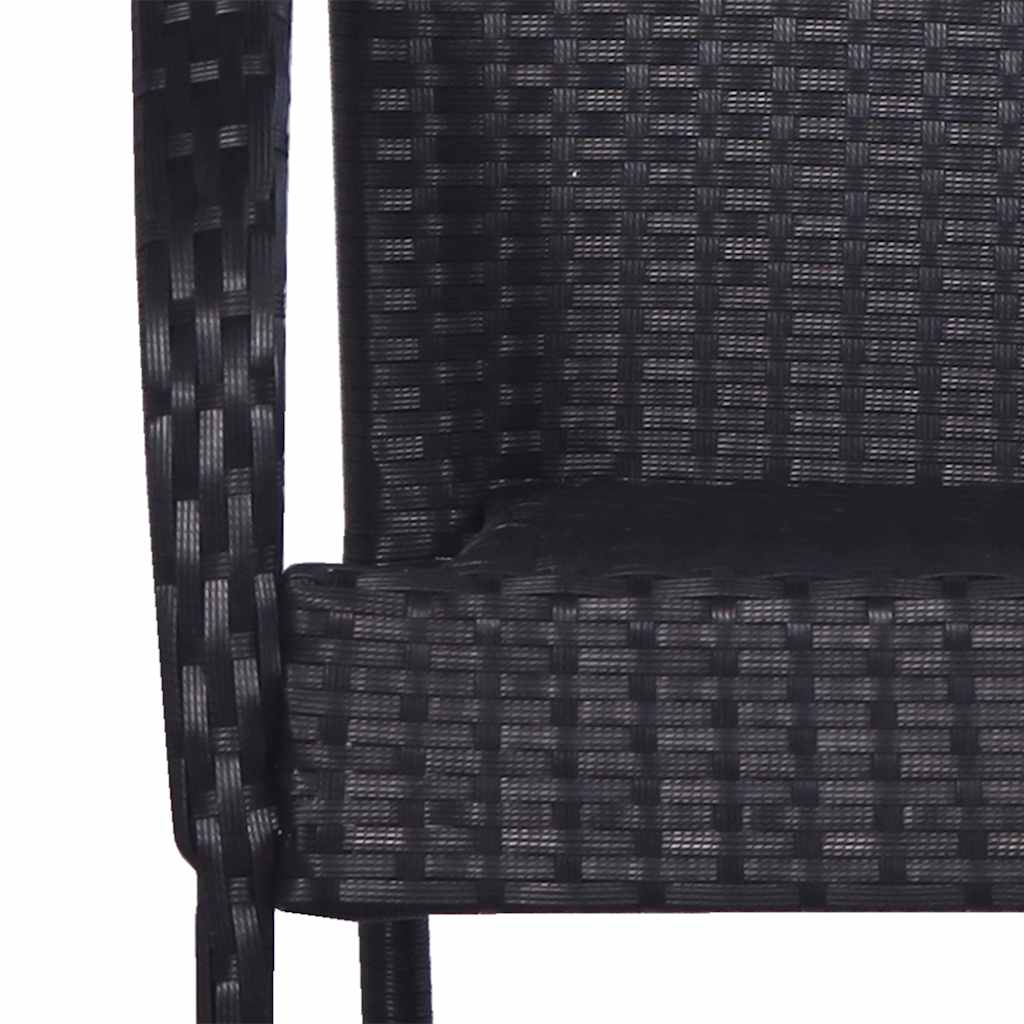 Cadeiras de exterior empilháveis 2 pcs vime PE preto