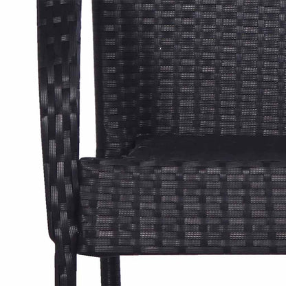 Cadeiras de exterior empilháveis 2 pcs vime PE preto