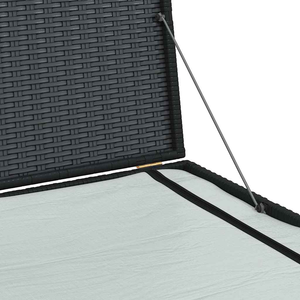 Caixa de arrumação para jardim 150x100x100 cm vime PE preto