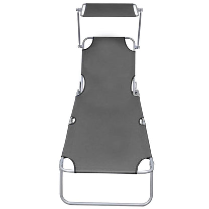 Espreguiçadeira com toldo aço cinzento