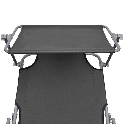 Espreguiçadeira com toldo aço cinzento