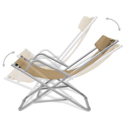 Cadeiras de jardim reclináveis 2 pcs aço cinzento-acastanhado