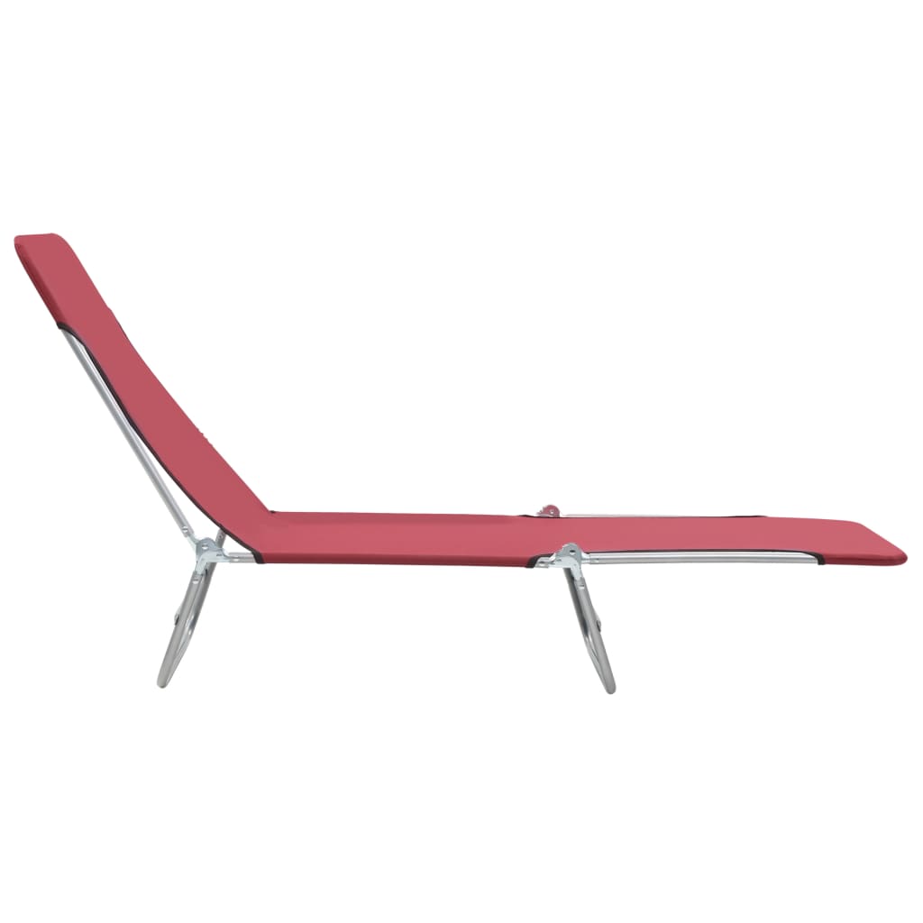 Espreguiçadeiras dobráveis 2 pcs aço e tecido vermelho