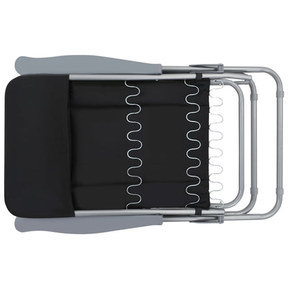 Cadeiras de jardim dobráveis com almofadões 2 pcs preto