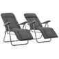 Cadeiras de jardim dobráveis com almofadões 2 pcs cinzento