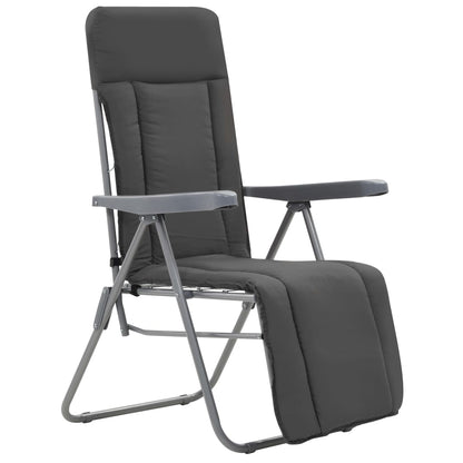 Cadeiras de jardim dobráveis com almofadões 2 pcs cinzento