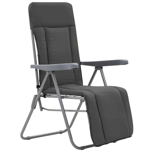 Cadeiras de jardim dobráveis com almofadões 2 pcs cinzento