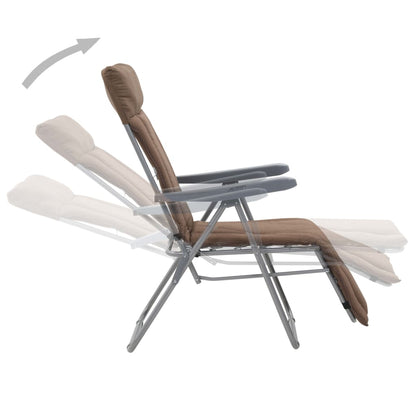 Cadeiras de jardim dobráveis com almofadões 2 pcs castanho