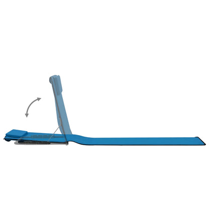 Colchões de praia dobráveis 2 pcs aço e tecido azul