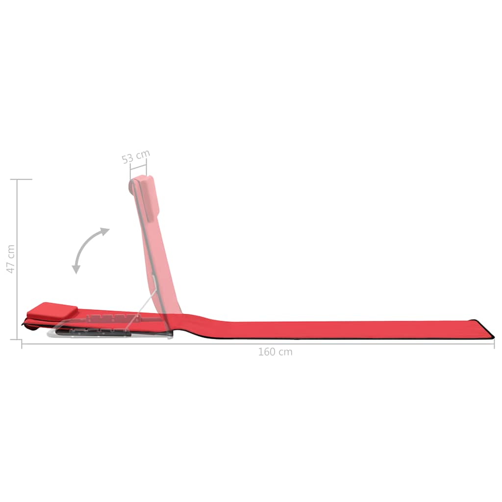 Colchões de praia dobráveis 2 pcs aço e tecido vermelho