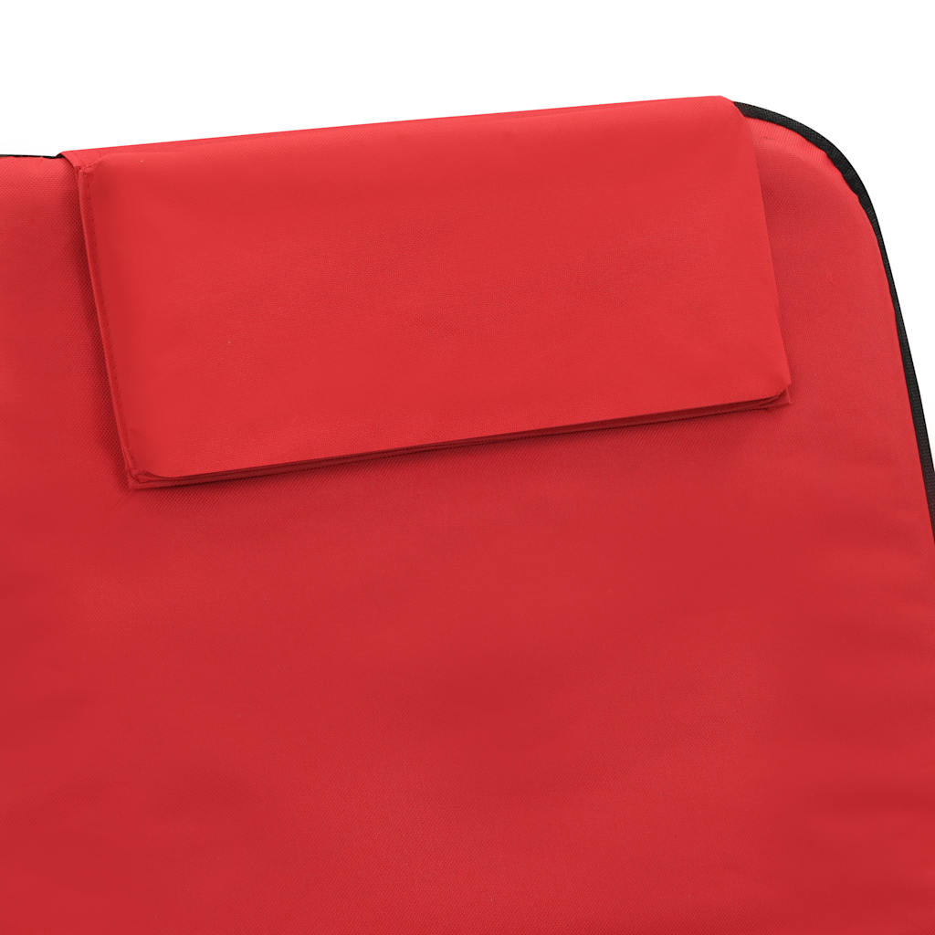 Colchões de praia dobráveis 2 pcs aço e tecido vermelho