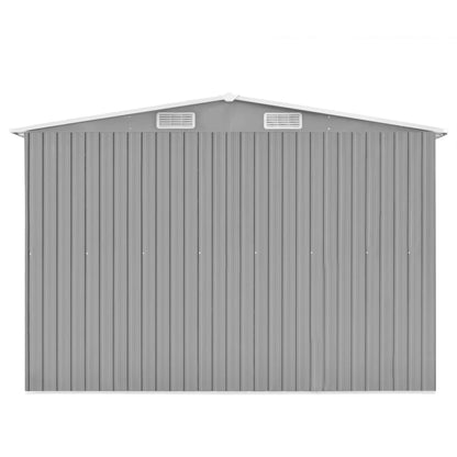 Abrigo de jardim 257x298x178 cm metal cinzento