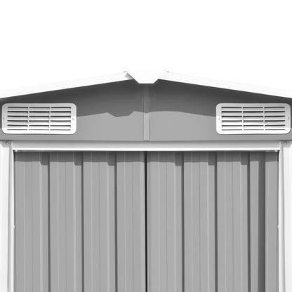 Abrigo de jardim 257x298x178 cm metal cinzento
