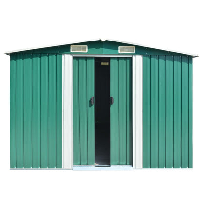 Abrigo de jardim 257x392x181 cm metal verde