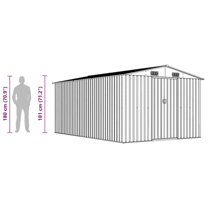 Abrigo de jardim 257x392x181 cm metal antracite