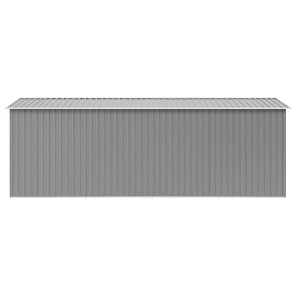 Abrigo de jardim 257x489x181 cm metal cinzento